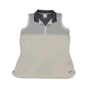 NIKE GOLF SLEEVELESS SPORTIE WOMENS POLO SHIRT DRI FIT DRY XL WHITE 553236 100